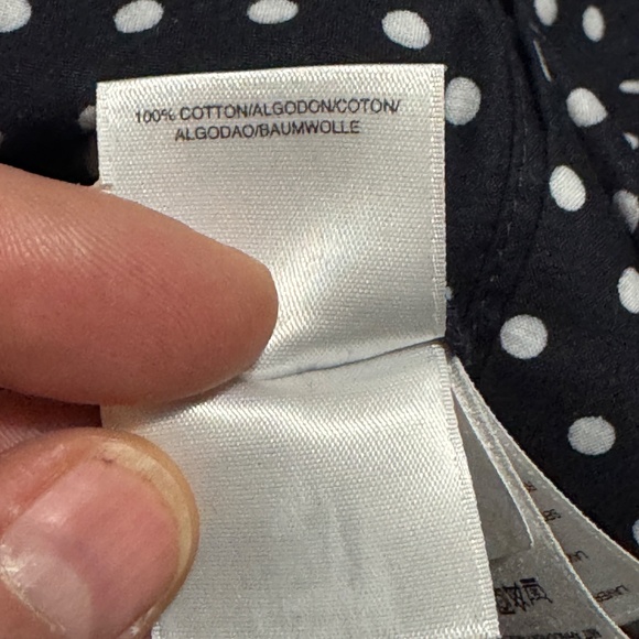 Jones New York Sport Women's Long Sleeve Polka Dot Button Up Blouse Black Medium - Picture 12 of 14